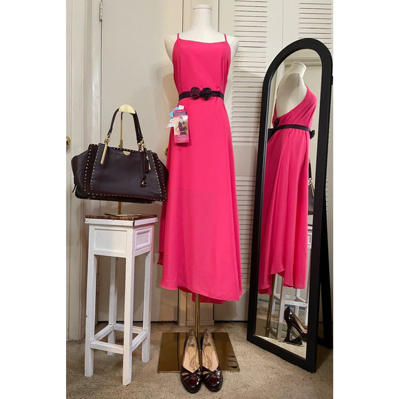 NWT Zeagoo Hot Pink Maxi Dress Size L - Picture 1 of 8